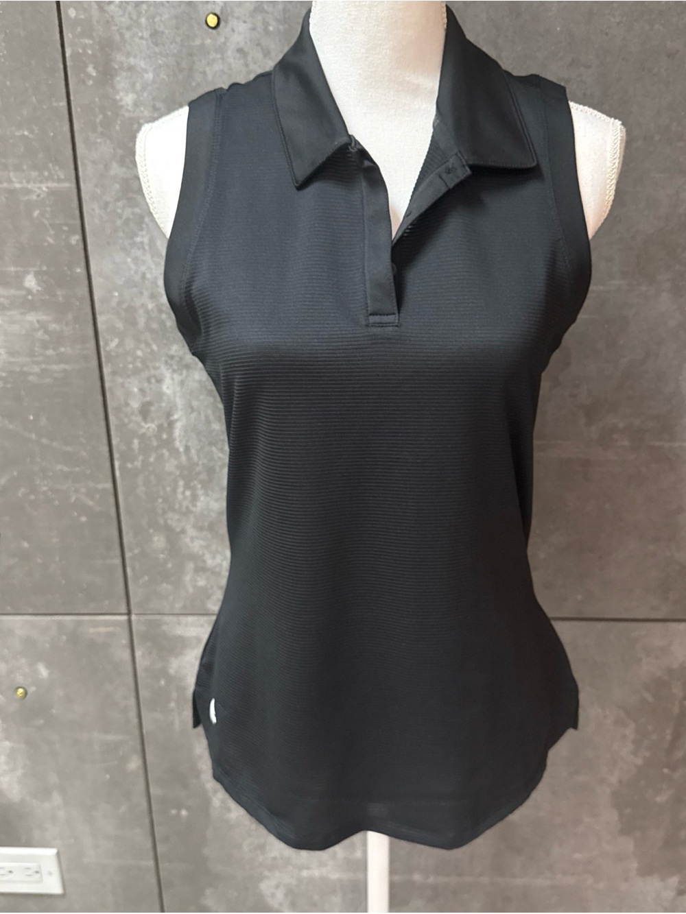 adidas Women's Black Sleeveless Polo Tank